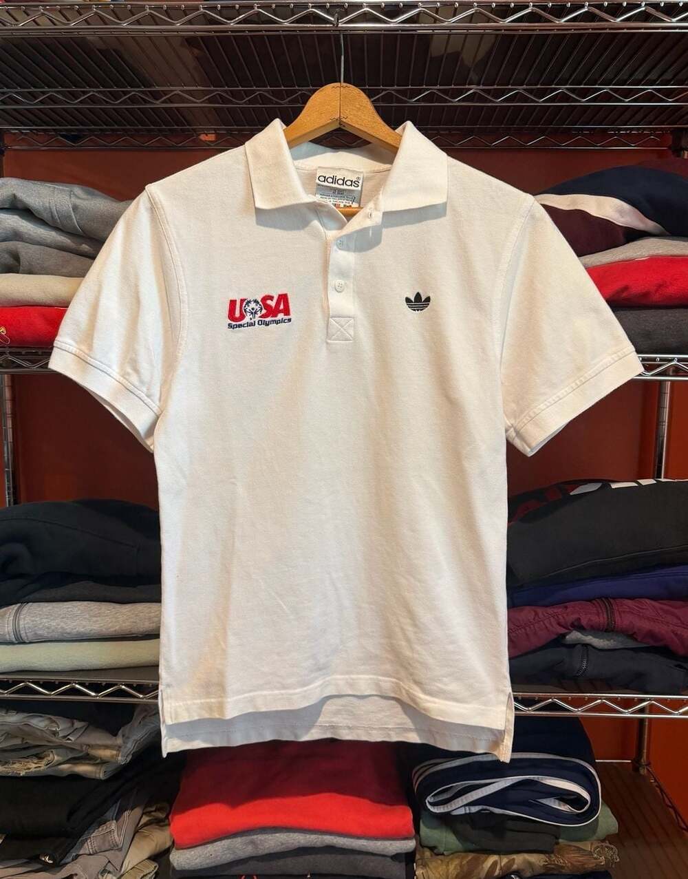 Vintage Adidas USA Special Olympics Polo Shirt White